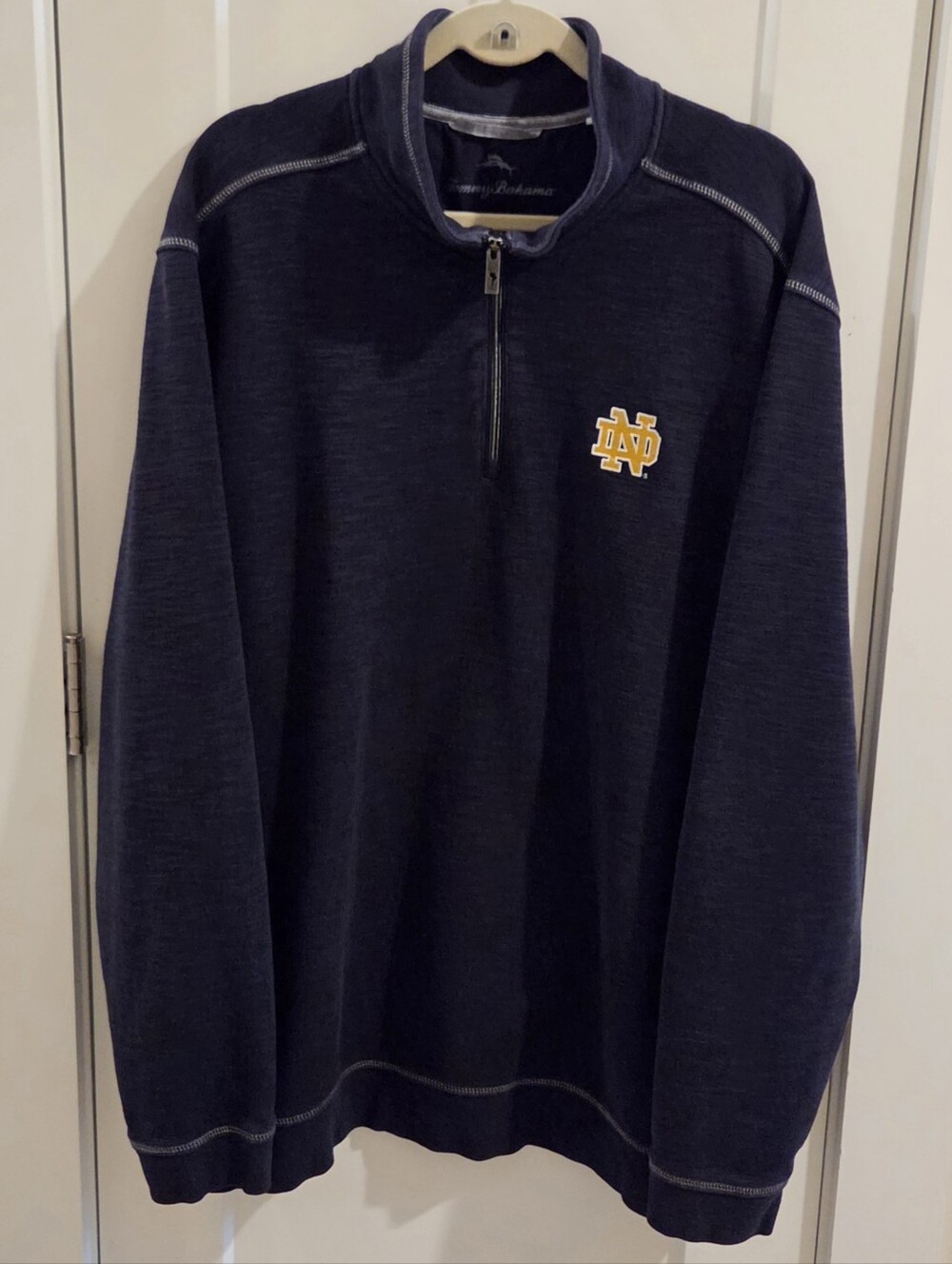 Tommy Bahama Notre Dame Fighting Irish 1/4 Zip Sweatshirt - Size 3XLT Tall